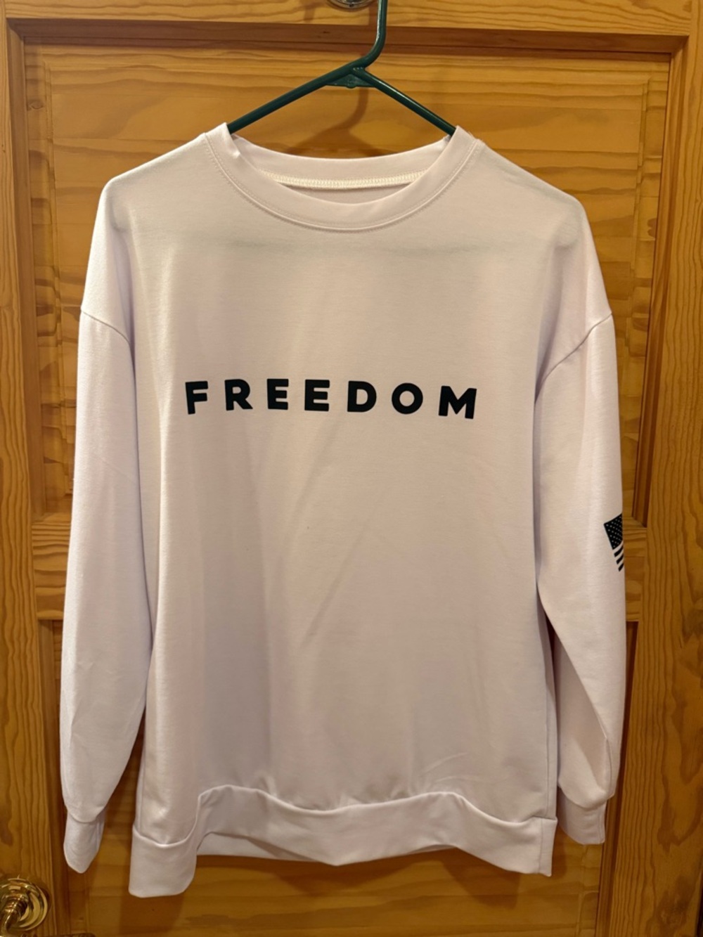 Freedom Graphic Sweatshirt - Light Pink with Black Text